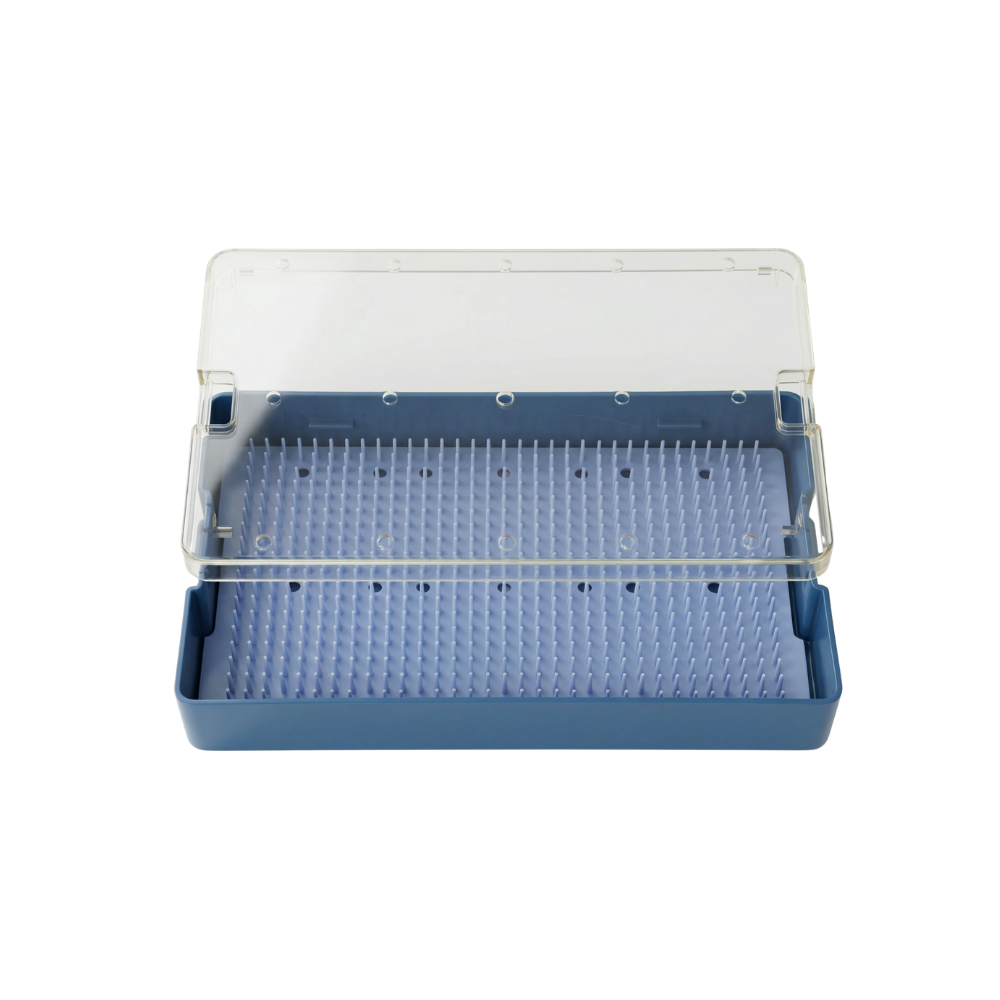 Sterilization tray with silicone mat and transparent lid, medical resin tray, transparent lid variant