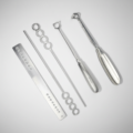 ENT surgical curettes used for scraping and tissue removal procedures
