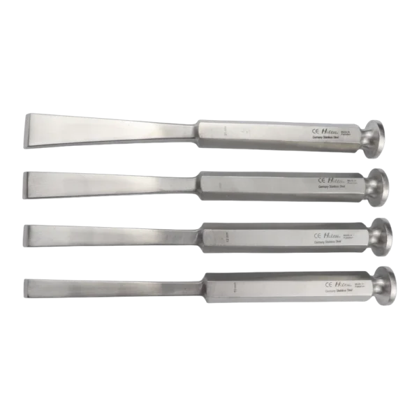 Gouge Set of 4 pcs with Handle for orthopedic bone shaping