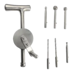 Hudson Type Cranial Drill Set for precise cranial bone preparation